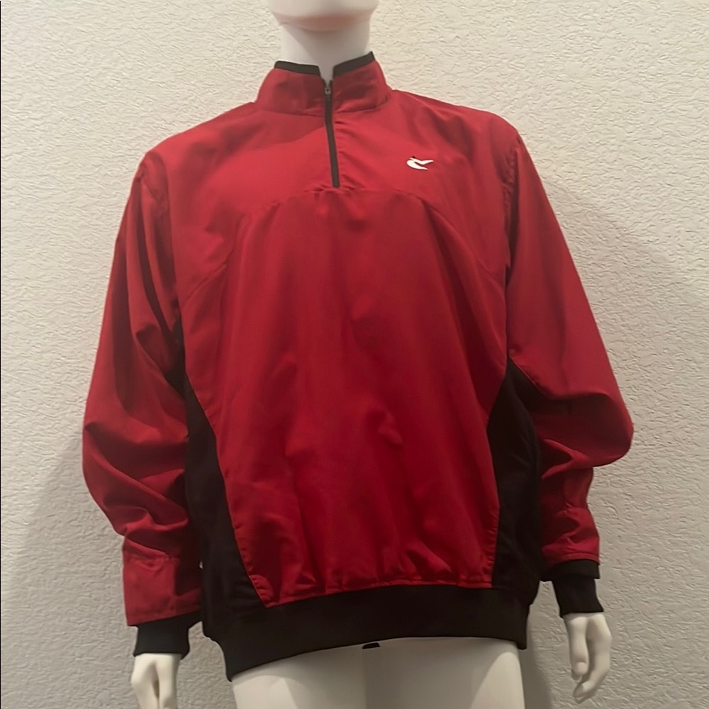 Zero Restriction Golf Outerwear Red and Black Men's Pullover Jacket windbreaker